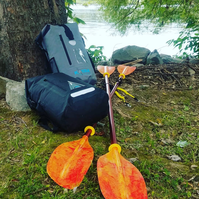 Gray KayakGadges Branded Dry Bag Backpack