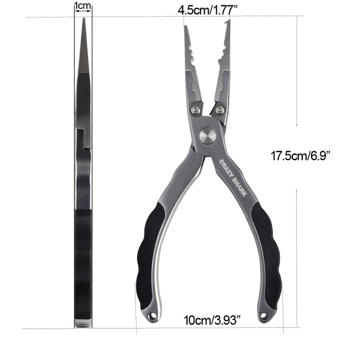 Crazy Shark 7in Aluminum Fishing Pliers