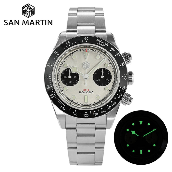 San Martin 40mm 10Bar Stainless Steel Sport Chronograph